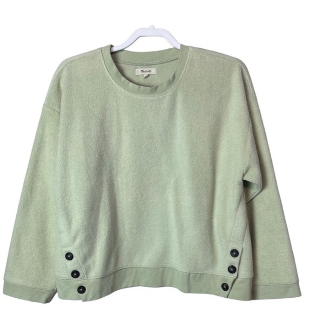 Madewell (Re)sourced Brushed Side-Button Relaxed‎ Sweatshirt Sz M